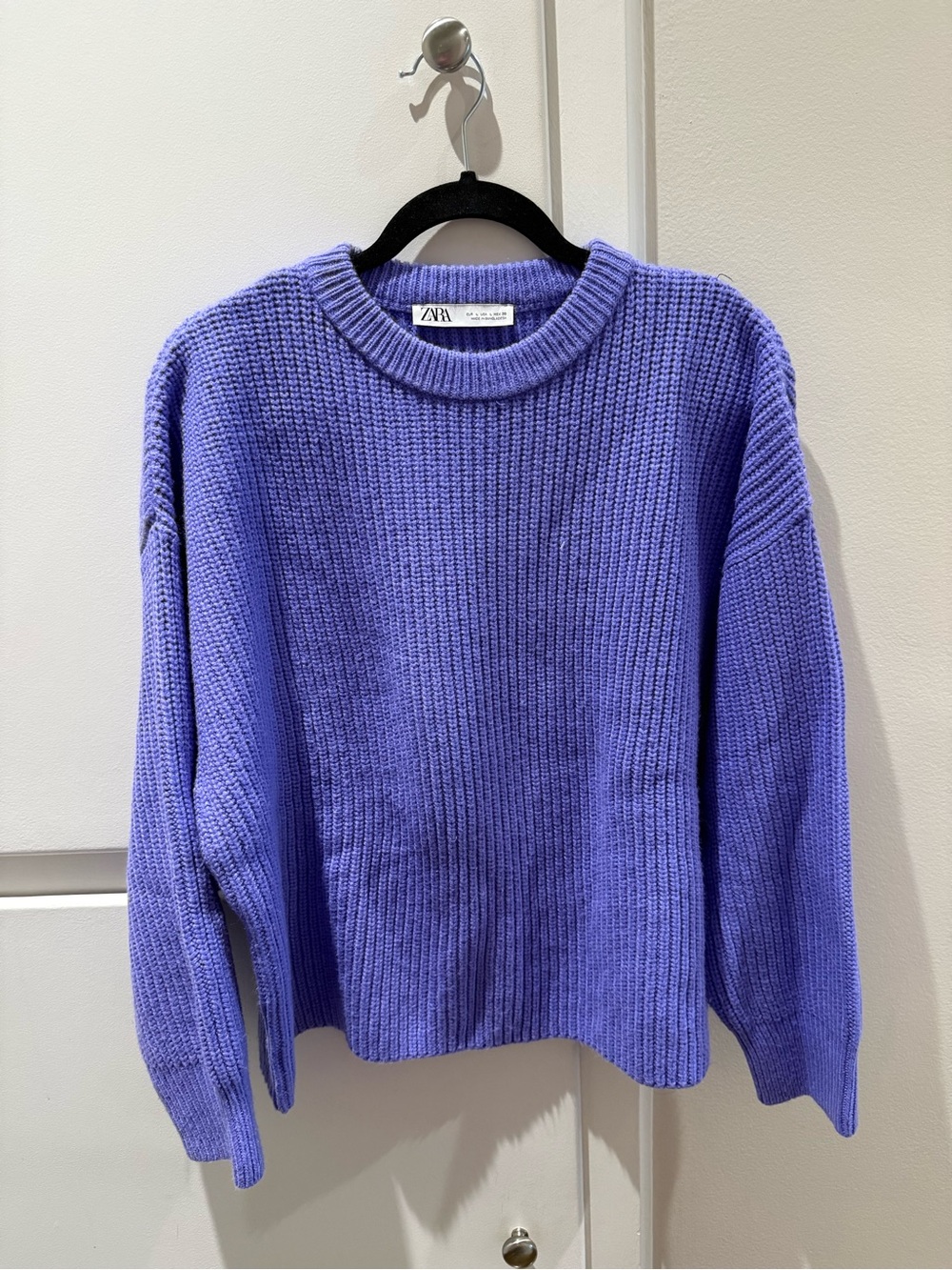 ZARA Lavender Crewneck Ribbed Sweater